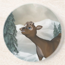 Reindeer Merry Christmas Coaster
