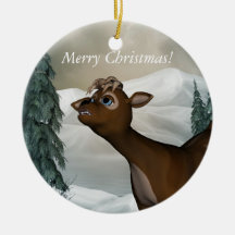 Reindeer Merry Christmas Ornament