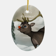 Reindeer Merry Christmas Ornament