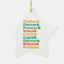 Reindeer Names Ornaments