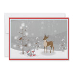 reindeer & rabbit christmas greeting or invitation