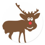 reindeer santa claus round sticker