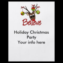Reindeer Season's Christmas Greetings Flyer flyers