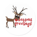 Reindeer Season's Greetings Stickers
