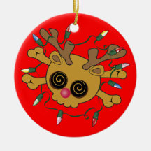 Reindeer Skull Christmas Tree Ornament