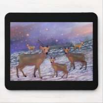 Reindeer Snowfall Mousepad