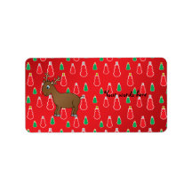 Reindeer snowman pattern address labels