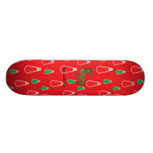 Reindeer snowman pattern custom skateboard