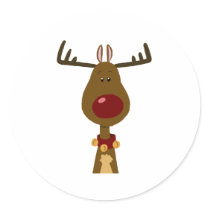 Reindeer Round Stickers