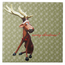 reindeer ceramic tile