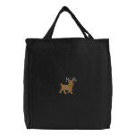 Reindeer with Bells Embroidered Tote Bags