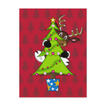 Reindeer with Gifts Postcard