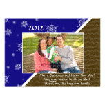 Rejoice! Blue/Brown Scripture Photo Christmas Card Personalized Invitations