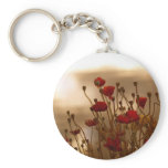 REJOICE Red Poppies Floral Design Key Chain