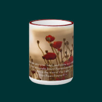 RÉJOUISSEZ-VOUS le poème et la tasse rouge florale tasses