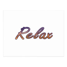Relax cloud purple orange outlined postcard