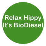 Relax Hippy It's BioDiesel Round Sticker