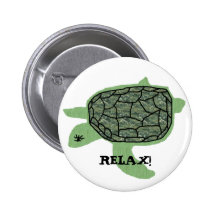 Relaxed Honu sea turtle, RELAX! button