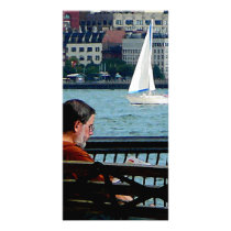 Relaxing by the Manhattan Skyline Photo Cards