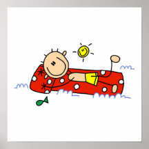 Relaxing on Air Mattress Print