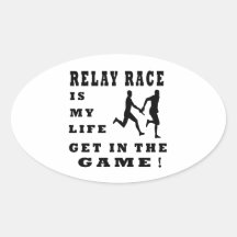 Relay Race Is My Life Oval Stickers