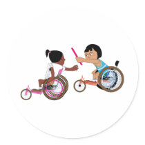Relay Race Round Stickers