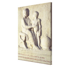Relief depicting a visit to the doctor stretched canvas prints