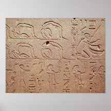 Relief depicting acrobats and a harpist poster