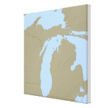 Relief Map of Michigan Gallery Wrapped Canvas