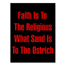 Religion d'autruche carte postale