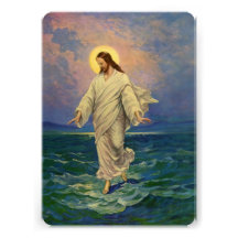 Religion vintage, Jésus marchant sur le portrait d Bristols