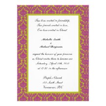 religion's wedding invitation, damask