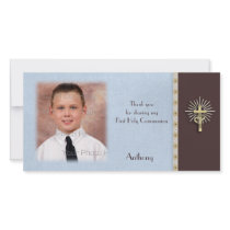 Religious Blue Brown Photo Card