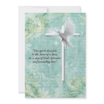 Religious confirmation dove custom invitations