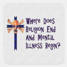 Religious Crazies Square Stickers