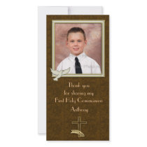 Religious Dove Cross Paisley Custom Photo Card