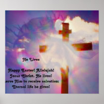 Religious Easter Poster - Jesus and Cross