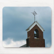 Religious Stormy Church Steeple Mousepad