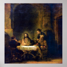 Rembrandt - Christus in Emmaus Posters