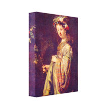 Rembrandt - Flora (portrait of Saskia as Flora) Canvas Print