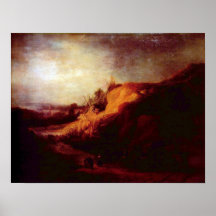 Rembrandt - Landscape with baptism Print