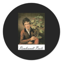 Rembrandt Peale Rubens Peale with a Geranium Round Sticker