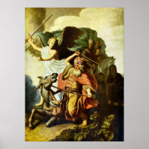 Rembrandt - Prophet Balaam and the donkey Poster
