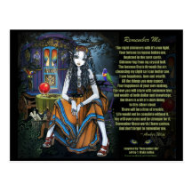 Remember Me Gypsy Fortune Teller Poem Postcard