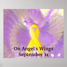 Remember September 11 On Purple Angel's Wings Print