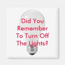 Remember To Turn Off Lights Green Magnet