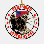 Remember Veterans Day Christmas Ornament