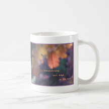 Remembering, an autumn haiga poetry mug