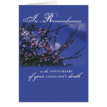 Remembrance on Anniversary of Loved One's Death Greeting Card