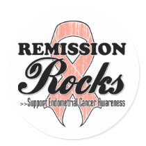 Remission Rocks - Endometrial Cancer Awareness Round Sticker